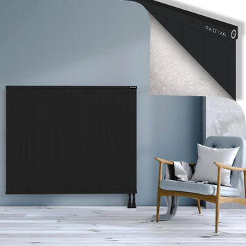 Rio Dekoratif Alüminyum Radyatör 1200x1804 Siyah Alt Sağ 50mm