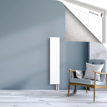 Rio Dekoratif Alüminyum Radyatör 1200x304 Beyaz Alt Sağ 50mm
