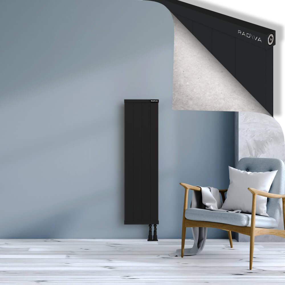 Rio Dekoratif Alüminyum Radyatör 1200x404 Siyah - 3