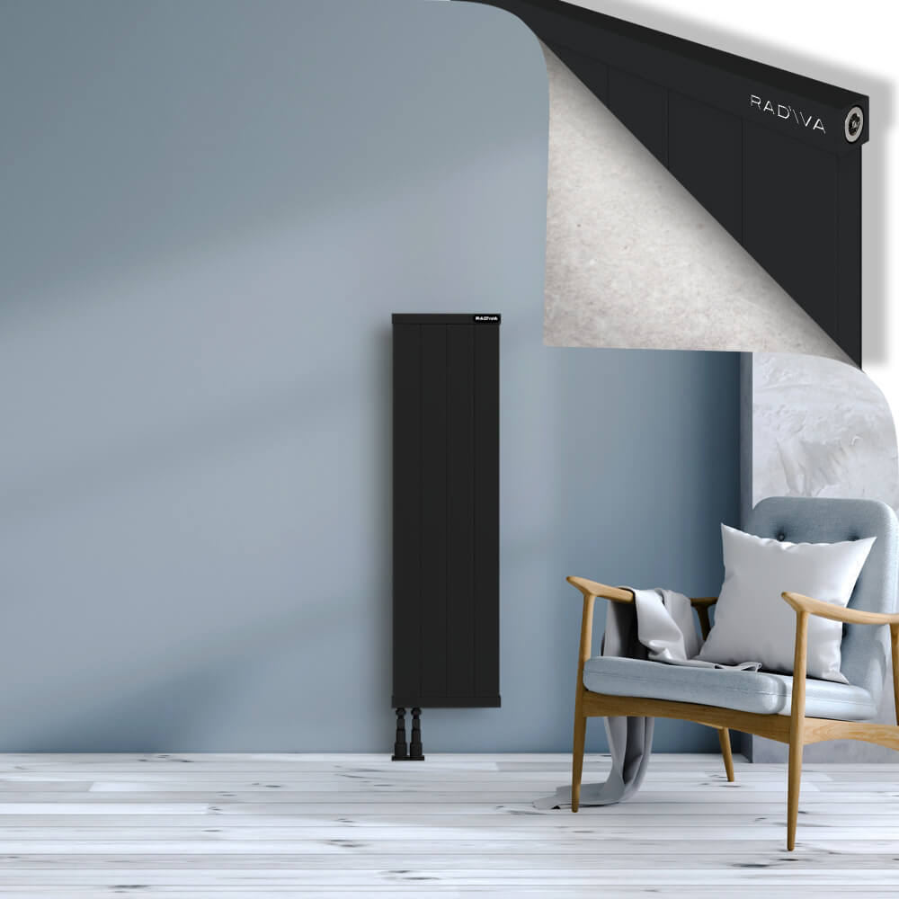 Rio Dekoratif Alüminyum Radyatör 1200x404 Siyah - 4