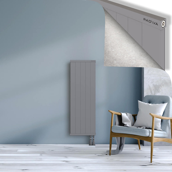 Rio Dekoratif Alüminyum Radyatör 1200x504 Gri Alt Sağ 50mm