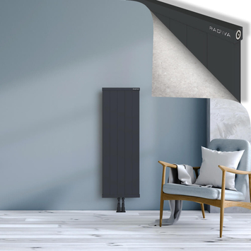 Rio Dekoratif Alüminyum Radyatör 1200x504 Koyu Antrasit Alt Orta 50mm