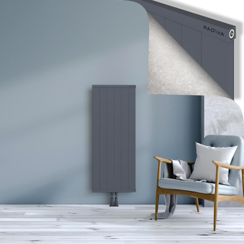 Rio Dekoratif Alüminyum Radyatör 1200x604 Antrasit Alt Orta 50mm