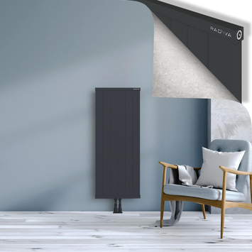 Rio Dekoratif Alüminyum Radyatör 1200x604 Koyu Antrasit Alt Orta 50mm