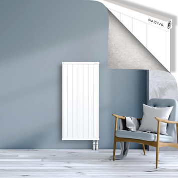 Rio Dekoratif Alüminyum Radyatör 1200x704 Beyaz Alt Sağ 50mm
