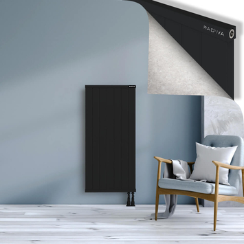 Rio Dekoratif Alüminyum Radyatör 1200x704 Siyah Alt Sağ 50mm