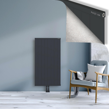 Rio Dekoratif Alüminyum Radyatör 1200x804 Koyu Antrasit Alt Orta 50mm