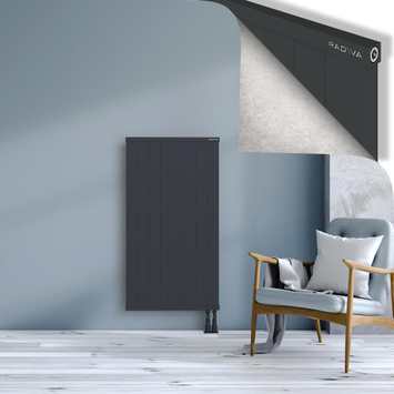 Rio Dekoratif Alüminyum Radyatör 1200x804 Koyu Antrasit Alt Sağ 50mm
