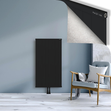 Rio Dekoratif Alüminyum Radyatör 1200x804 Siyah Alt Orta 50mm