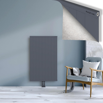 Rio Dekoratif Alüminyum Radyatör 1200x904 Antrasit Alt Orta 50mm