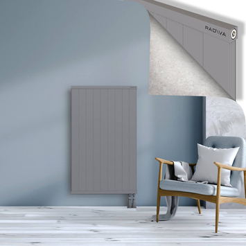 Rio Dekoratif Alüminyum Radyatör 1200x904 Gri Alt Sağ 50mm