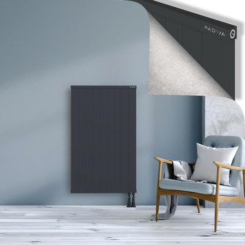 Rio Dekoratif Alüminyum Radyatör 1200x904 Koyu Antrasit Alt Sağ 50mm