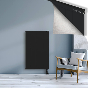 Rio Dekoratif Alüminyum Radyatör 1200x904 Siyah Alt Sağ 50mm
