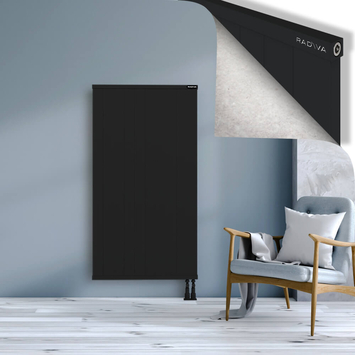 Rio Dekoratif Alüminyum Radyatör 1500x1004 Siyah Alt Sağ 50mm