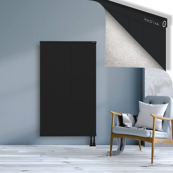 Rio Dekoratif Alüminyum Radyatör 1500x1104 Siyah Alt Sağ 50mm