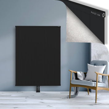 Rio Dekoratif Alüminyum Radyatör 1500x1404 Siyah Alt Orta 50mm