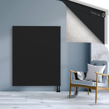 Rio Dekoratif Alüminyum Radyatör 1500x1504 Siyah Alt Sağ 50mm