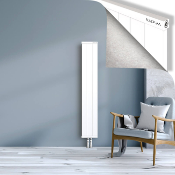 Rio Dekoratif Alüminyum Radyatör 1500x304 Beyaz Alt Orta 50mm