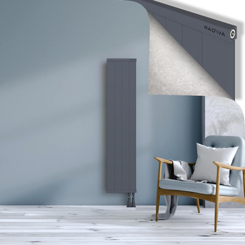 Rio Dekoratif Alüminyum Radyatör 1500x404 Antrasit Alt Sağ 50mm