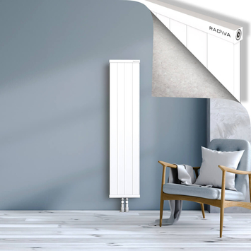 Rio Dekoratif Alüminyum Radyatör 1500x404 Beyaz Alt Orta 50mm