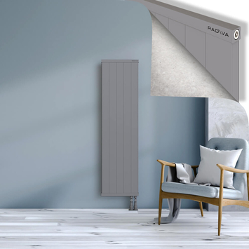 Rio Dekoratif Alüminyum Radyatör 1500x504 Gri Alt Sağ 50mm