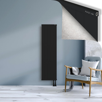 Rio Dekoratif Alüminyum Radyatör 1500x504 Siyah Alt Sağ 50mm