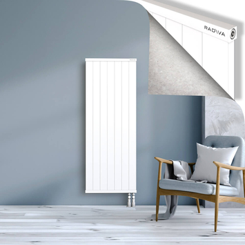 Rio Dekoratif Alüminyum Radyatör 1500x704 Beyaz Alt Sağ 50mm