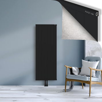 Rio Dekoratif Alüminyum Radyatör 1500x704 Siyah Alt Orta 50mm