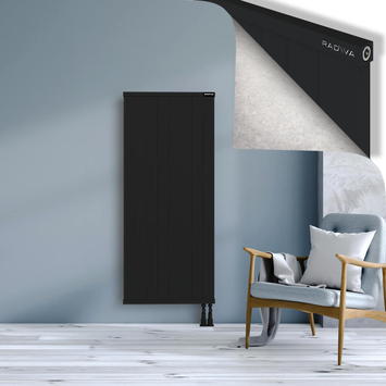 Rio Dekoratif Alüminyum Radyatör 1500x804 Siyah Alt Sağ 50mm