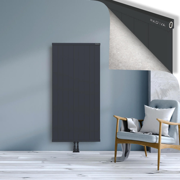 Rio Dekoratif Alüminyum Radyatör 1500x904 Koyu Antrasit Alt Orta 50mm