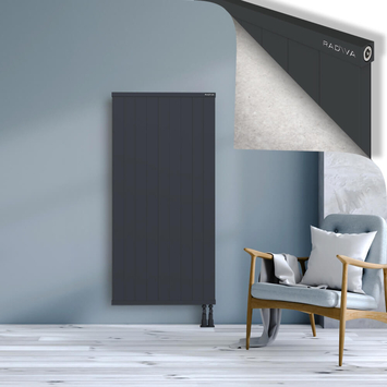 Rio Dekoratif Alüminyum Radyatör 1500x904 Koyu Antrasit Alt Sağ 50mm
