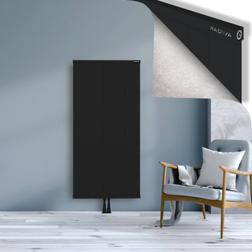 Rio Dekoratif Alüminyum Radyatör 1500x904 Siyah Alt Orta 50mm