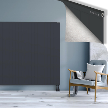Rio Dekoratif Alüminyum Radyatör 1600x3004 Koyu Antrasit Alt Sağ 50mm