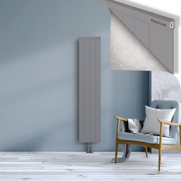 Rio Dekoratif Alüminyum Radyatör 1600x404 Gri Alt Orta 50mm
