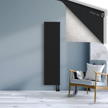 Rio Dekoratif Alüminyum Radyatör 1600x504 Siyah Alt Sağ 50mm