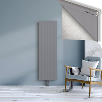Rio Dekoratif Alüminyum Radyatör 1600x604 Gri Alt Orta 50mm