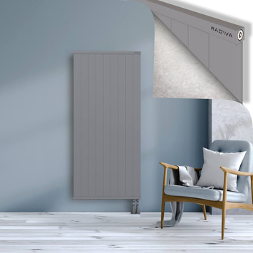 Rio Dekoratif Alüminyum Radyatör 1600x904 Gri Alt Sağ 50mm