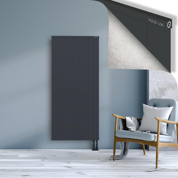 Rio Dekoratif Alüminyum Radyatör 1600x904 Koyu Antrasit Alt Sağ 50mm