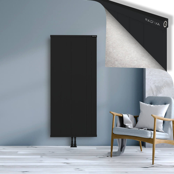 Rio Dekoratif Alüminyum Radyatör 1600x904 Siyah Alt Orta 50mm