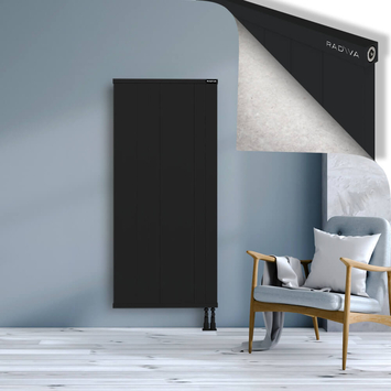 Rio Dekoratif Alüminyum Radyatör 1600x904 Siyah Alt Sağ 50mm