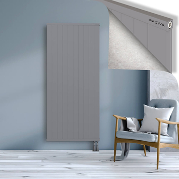 Rio Dekoratif Alüminyum Radyatör 1800x1004 Gri Alt Sağ 50mm
