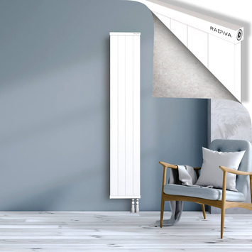 Rio Dekoratif Alüminyum Radyatör 1800x404 Beyaz Alt Sağ 50mm
