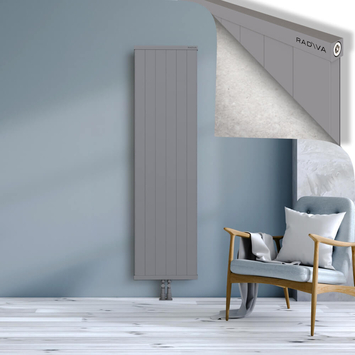 Rio Dekoratif Alüminyum Radyatör 1800x604 Gri Alt Orta 50mm