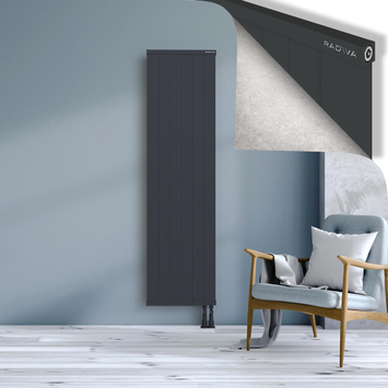 Rio Dekoratif Alüminyum Radyatör 1800x604 Koyu Antrasit Alt Sağ 50mm