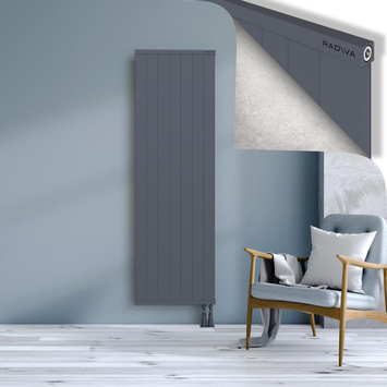 Rio Dekoratif Alüminyum Radyatör 1800x704 Antrasit Alt Sağ 50mm