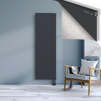 Rio Dekoratif Alüminyum Radyatör 1800x704 Koyu Antrasit Alt Sağ 50mm