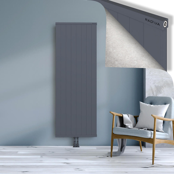 Rio Dekoratif Alüminyum Radyatör 1800x804 Antrasit Alt Orta 50mm