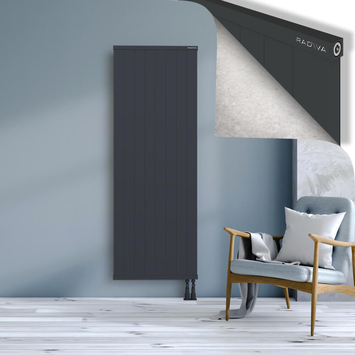 Rio Dekoratif Alüminyum Radyatör 1800x804 Koyu Antrasit Alt Sağ 50mm