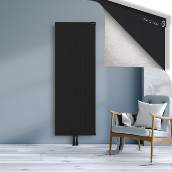 Rio Dekoratif Alüminyum Radyatör 1800x804 Siyah Alt Orta 50mm