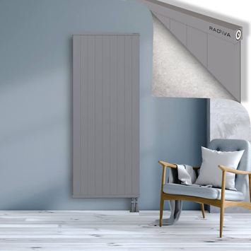 Rio Dekoratif Alüminyum Radyatör 1800x904 Gri Alt Sağ 50mm